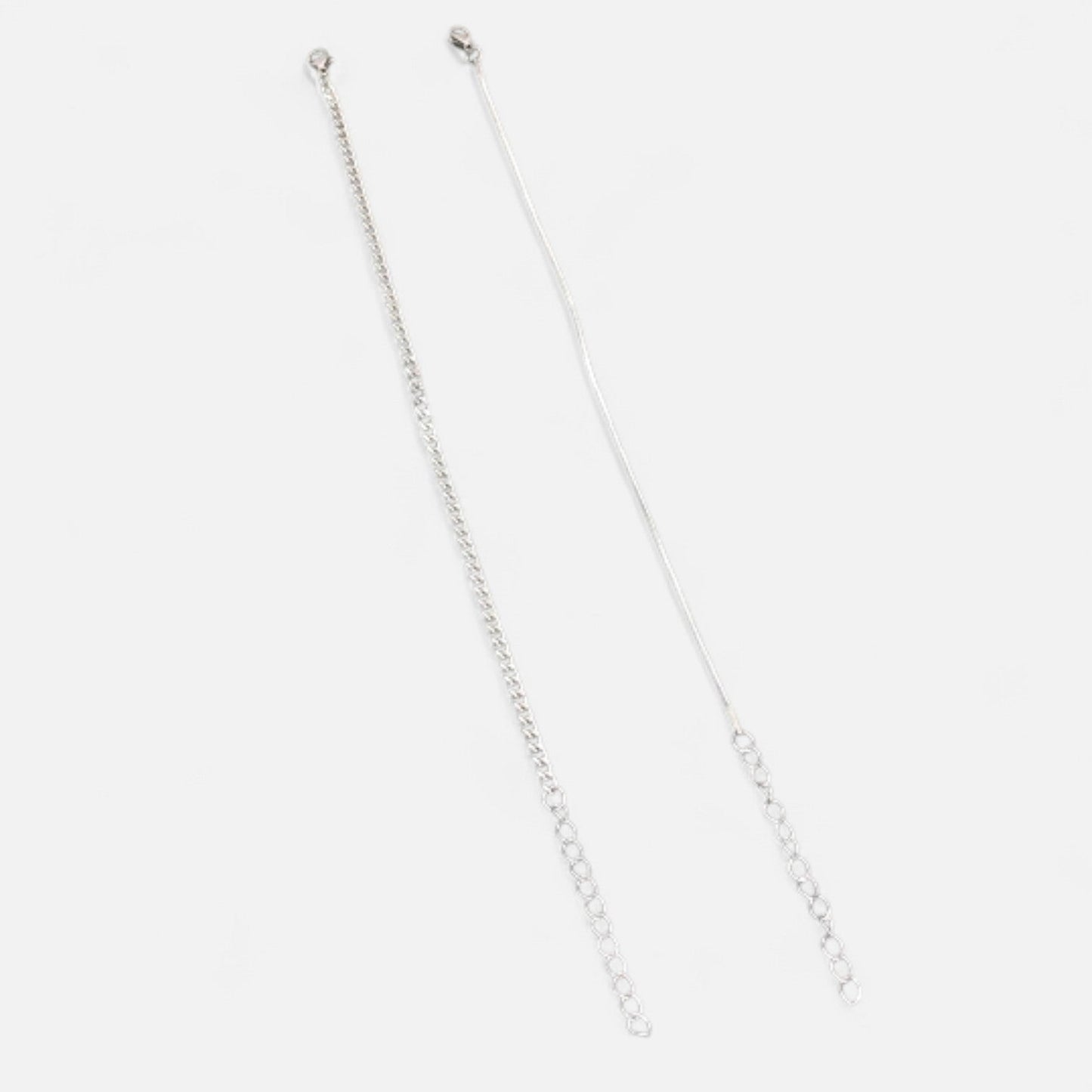 Valciens | Men's Minimalist Bracelet Set – Silver-Tone Steel, Sporty Versatility (2pcs)