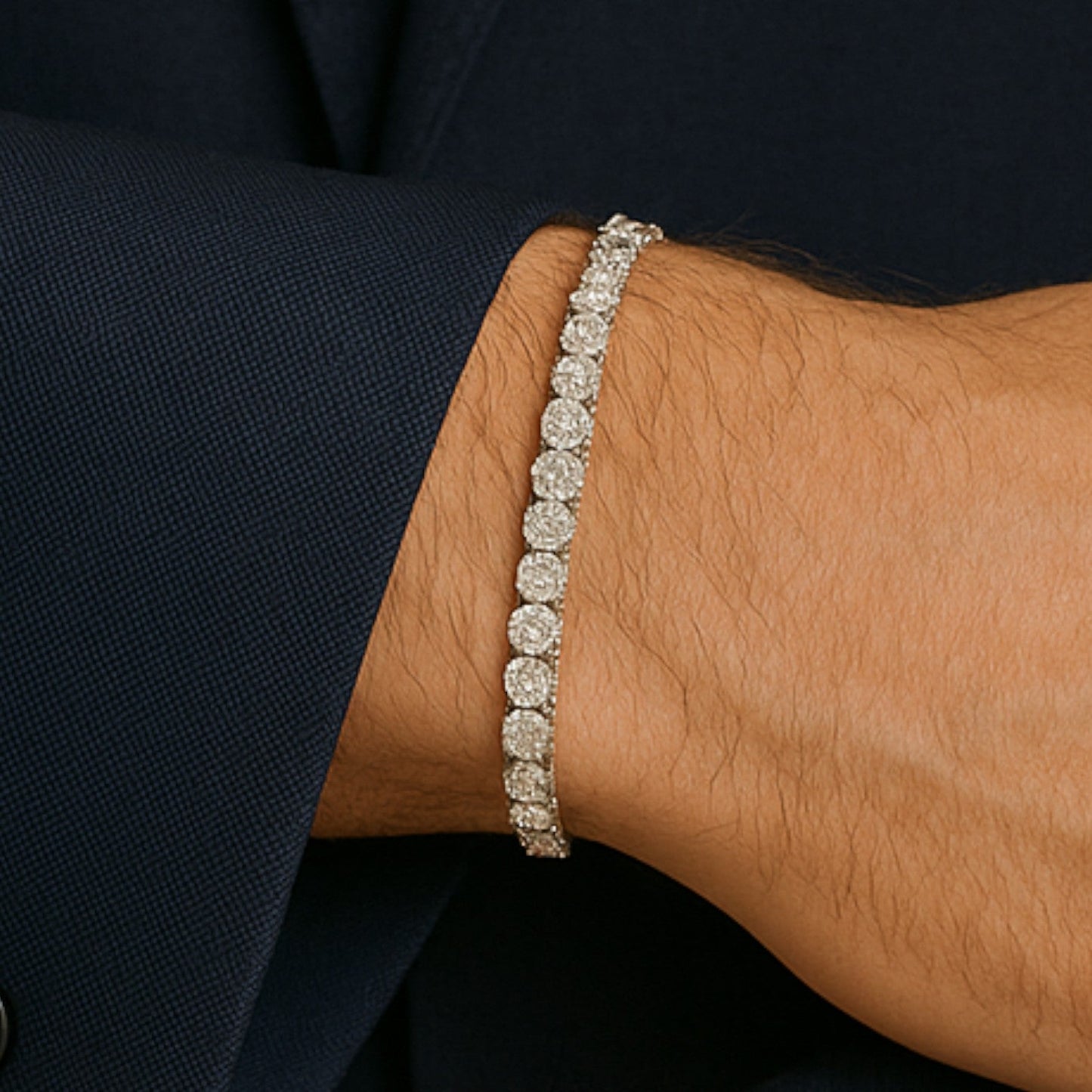 Valciens | Men's 5mm Tennis Link Bracelet – Polished Detail, Subtle Strength